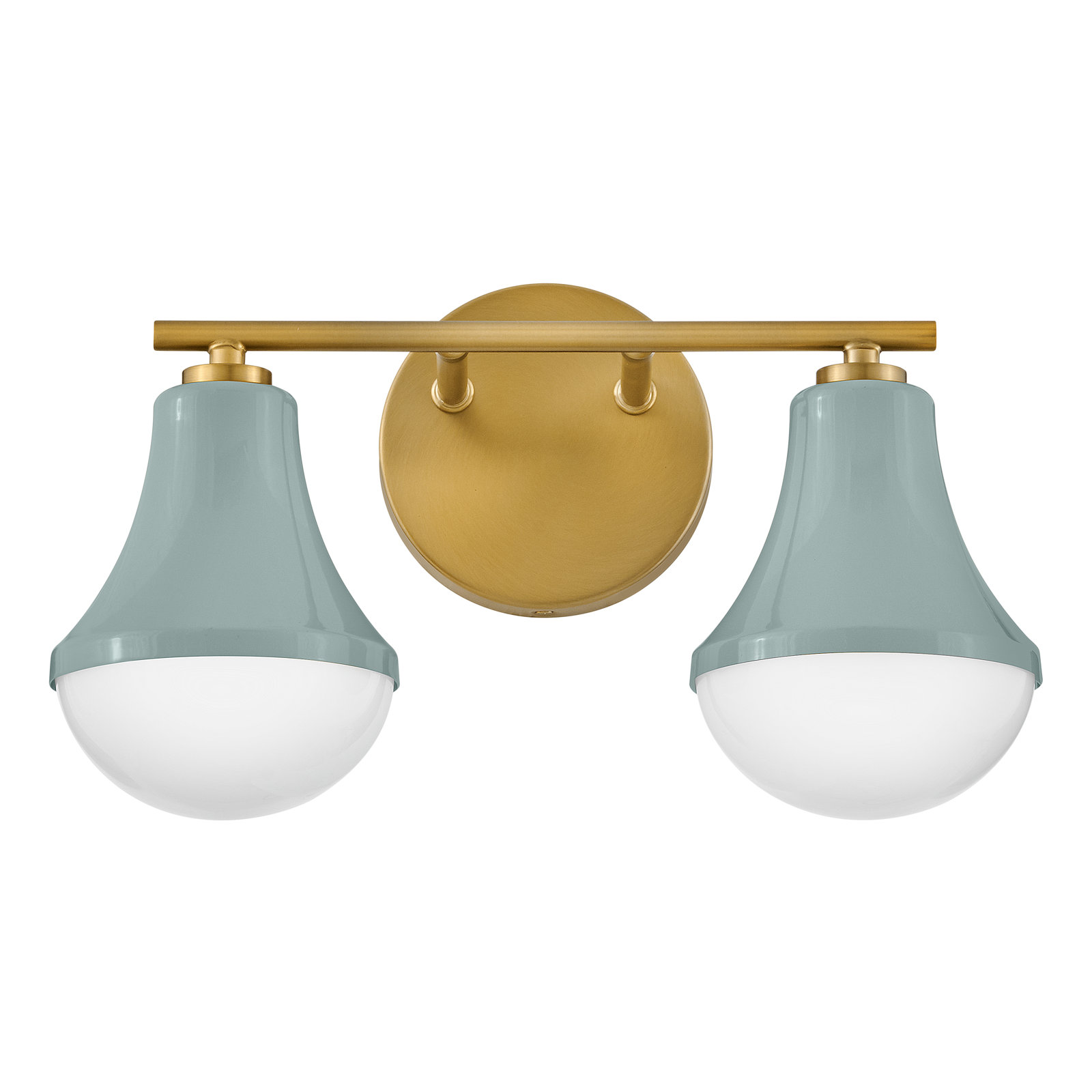 Capulet 2 Light Frosted Dimmable Vanity Light, Seafoam