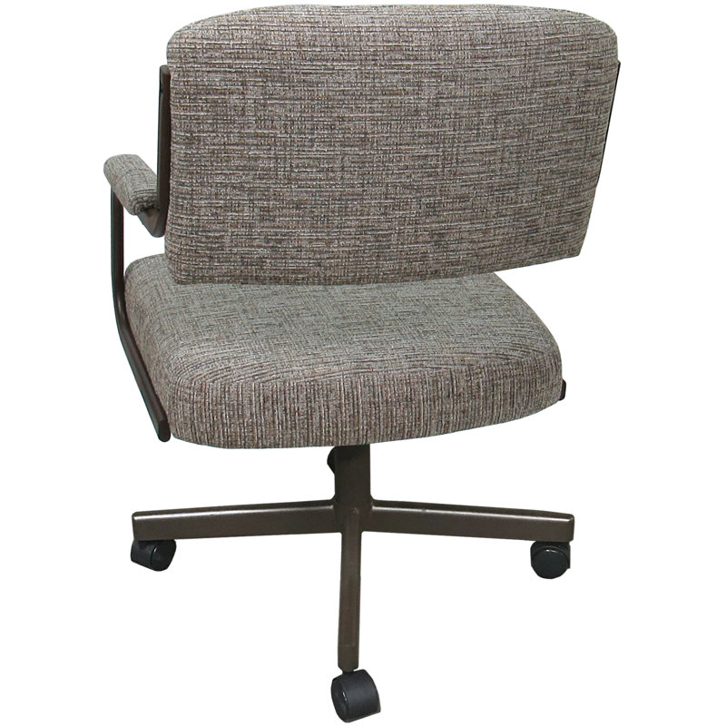 Chaise avec accoudoirs en métal Lanja Makena, Brun