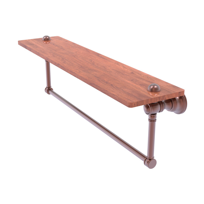 Tablette en bois Freyja, Cuivre antique, H 5,54 po x l 22 po x P 7 po