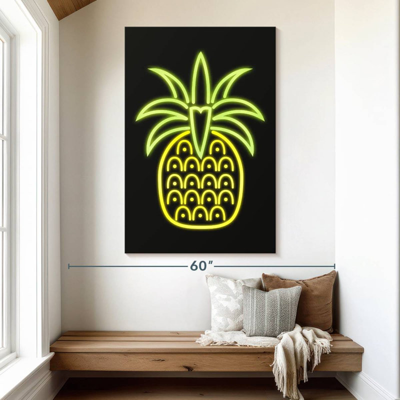 Yarlin Neon Pineapple, 51" H x 34" W