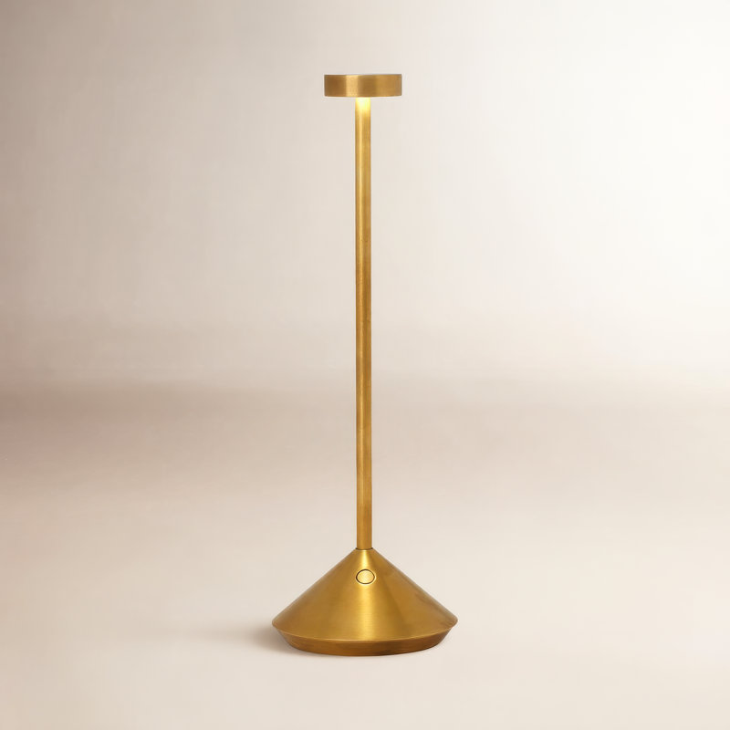 Moneta Accent Rechargeable Table Lamp, Natural Brass
