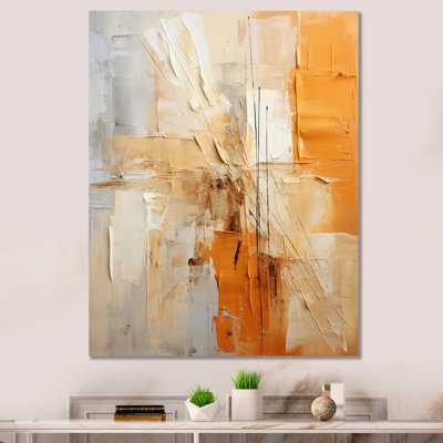Glam Orange Beige Collage IV - Fashion Framed Canvas Print
