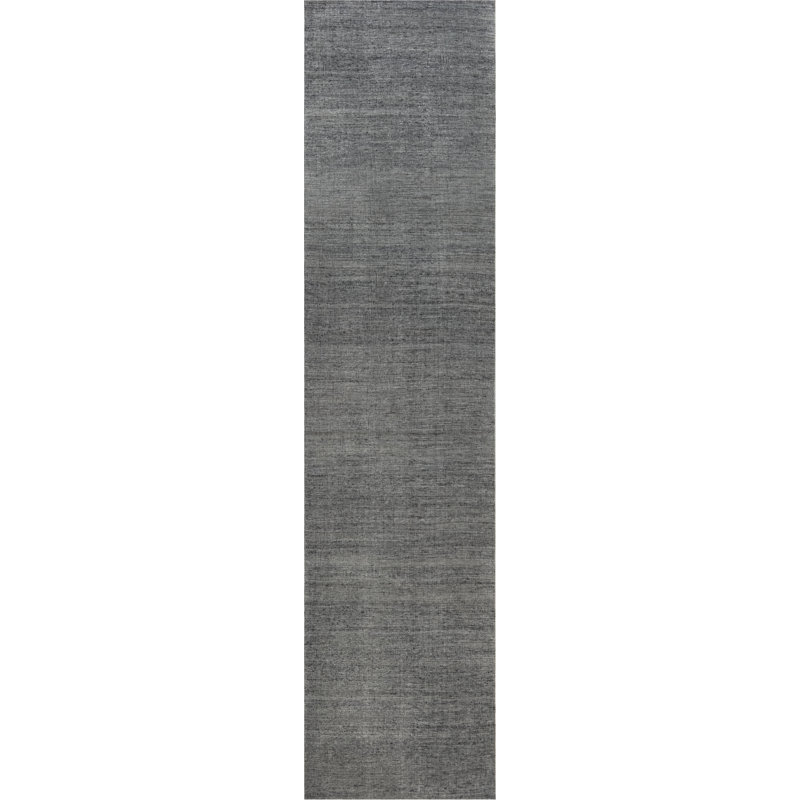 Modern One-of-a-Kind Runner 2'1" X 13'8" New Age Runner Wool Area Rug in Black/Gray