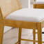 Tabourets modernes avec dossier en rotin et structure en bois Emington-574172685-574172684