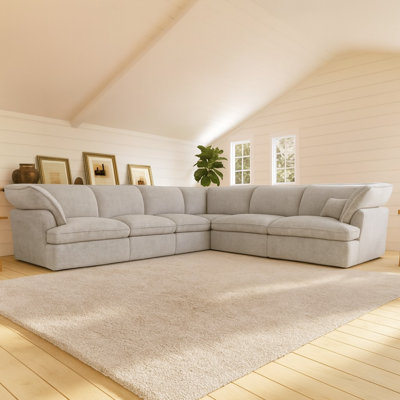 Cielo Cloud Plus Velvet Modular Sectional 6 Seater Sofa