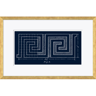 Blue Figure 9 Framed Drawing Print