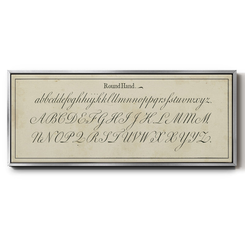 Manuscript Sampler IV- Framed Canvas, 12" H x 30" W