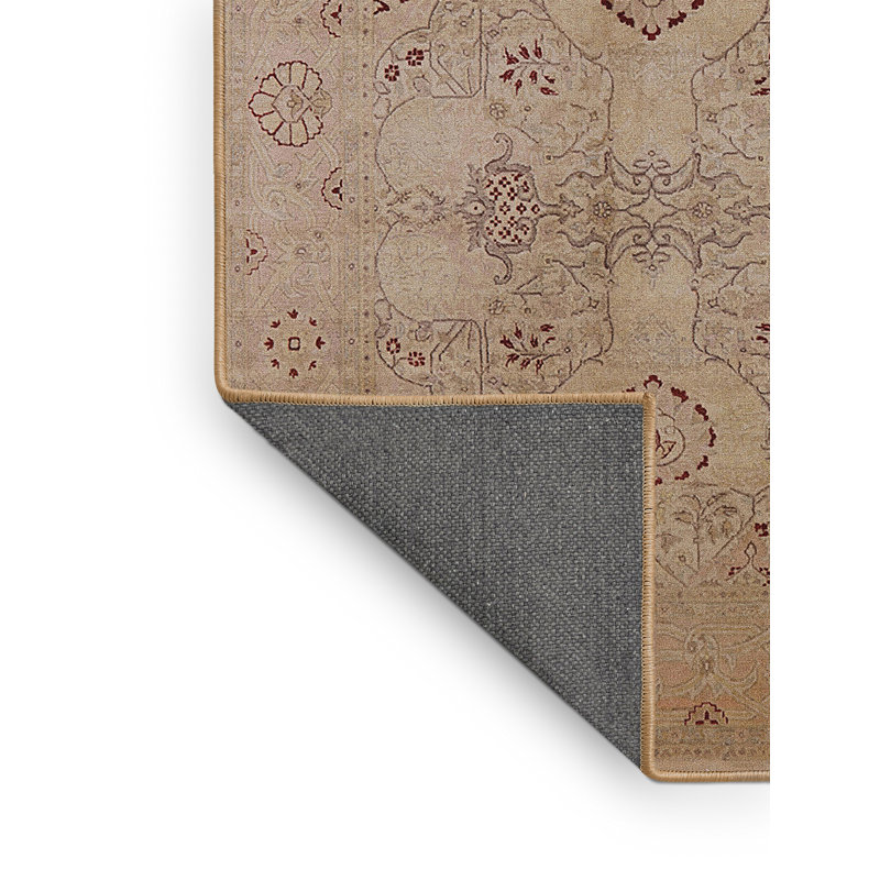 Tapis brun à motif floral Taki, Rectangle 5 pi x 7 pi