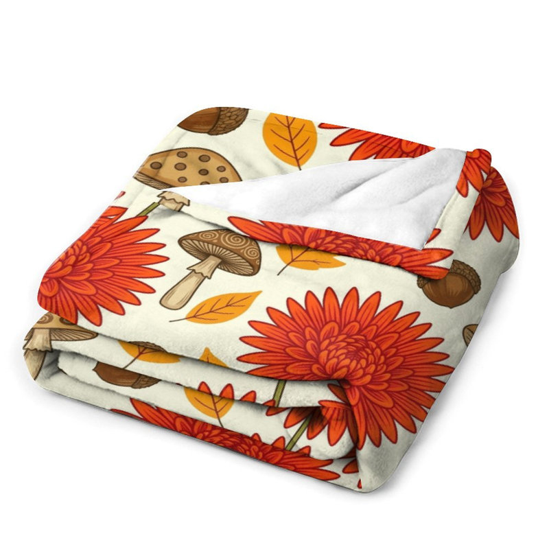 Jeté d'automne avec jeté en flanelle de luxe, couverture douce et chaude pour le canapé-lit du salon, 30 po x 40 po