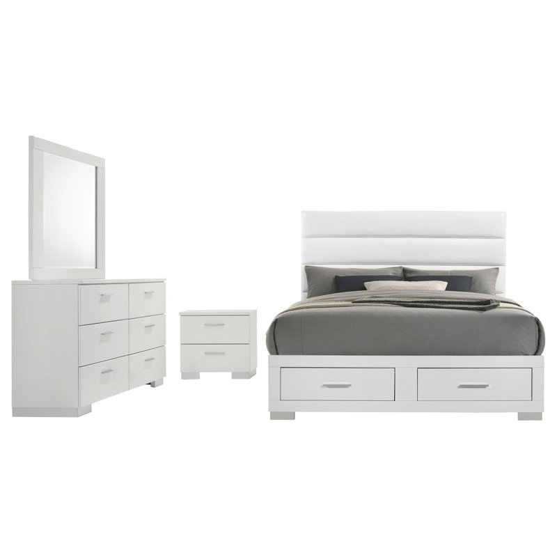 Ensemble de chambre avec grand lit plateforme 4 pièces Callendale, Grand