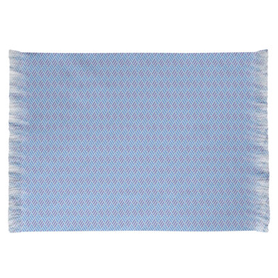 Tapis décoratif à rayures losanges bleu