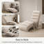 Chaise longue rembourrée simple et confortable Jameer avec pieds en métal et poches de rangement pour les chambres et les salons-1485166143