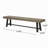 Outdoor Acacia Wood Patio Bench,Grey/Rustic Metal
