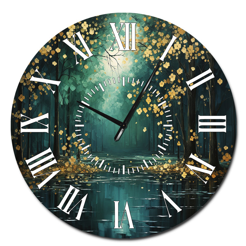 Horloge murale Bold Forest Emerald Canopy III - Paysages, Surdimensionné