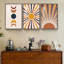 Ensemble de 3 reproductions géométriques modernes de soleil et de lune - ensemble de 3 cadres photo sur toile-1748131405