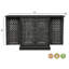 Bar extensible en bois massif avec verres à pied et rangement pour bouteilles-2564836
