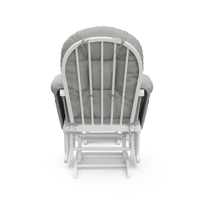 Hoop Glider with Ottoman, White, Light Gray