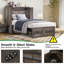 Lit escamotable double Wilkinson Farmhouse avec grand tiroir de rangement et station de recharge, gris-2137071164
