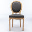 Chaise de salle à manger avec cadre en bois massif et toile de lin antique, ensemble de 2, gris foncé, Sw1845Dg-173762008