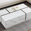 Table basse rectangulaire à plateau coulissant avec 2 tiroirs et 2 rangements cachés pour le salon 47,2 po (blanc)