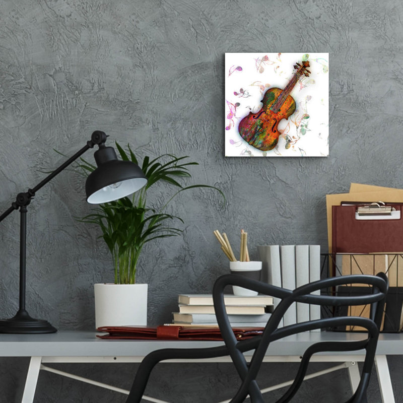 Winston Porter 'Violin' by Mark Ashkenazi Acrylic Glass Wall Art, 12" x 12", H 12 po x l 12 po x P 0,13 po