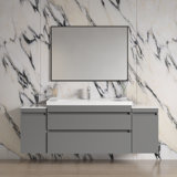 Perceus 39.6'' Single Bathroom Vanity with Manufactured Wood Top with Mirror