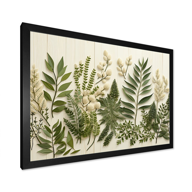 Art sur toile Herbes Chive Symphony 3, Cadre d'angle fermé noir, H 16 po x l 32 po x P 1 po