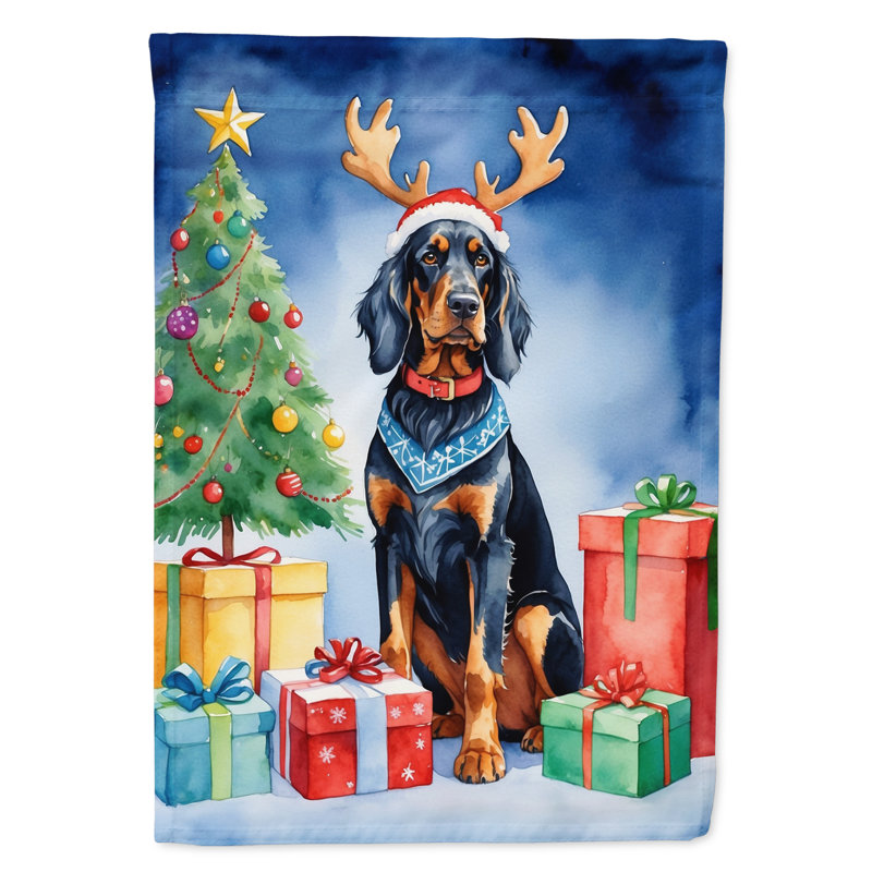Drapeau de Noël renne de jardin, Setter Gordon