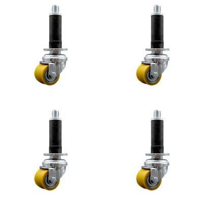 Low Profile Polyurethane Caster with Expanding Stem