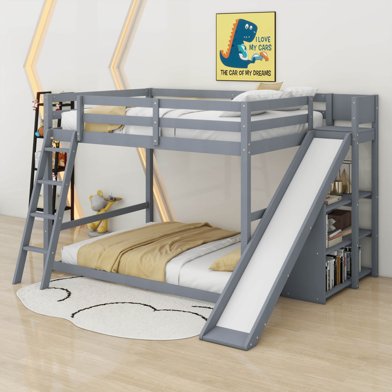 Jennamarie Kids Full Over Full Bunk Bed, Gray