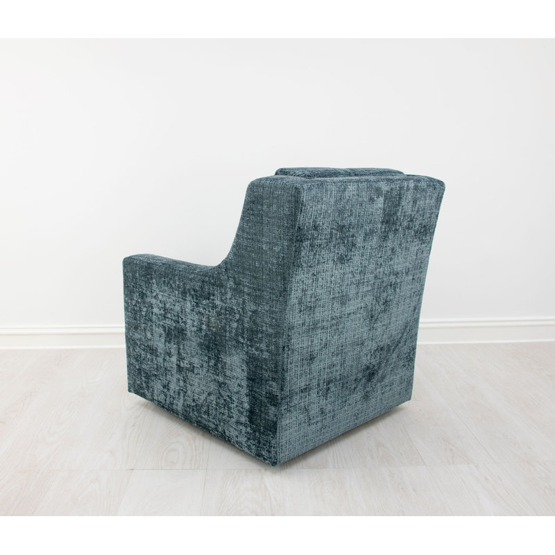 Luna Swivel Club Chair, Aegean Blue Gray