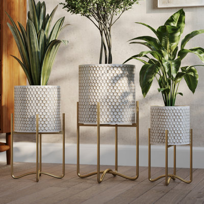 Honeycomb Ambrose Set of 3 Pot Planters