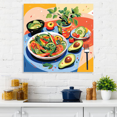 Green And Red Avocado Impressionist I - Food Wall Art