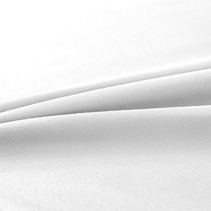 Parizoda Plain Fitted Sheet Extra Deep Pocket 30Cm , Elastic Pocket Breathable, White, Super King (6')