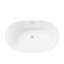 Baignoire autoportante en acrylique de 47 po - Baignoire de trempage en acrylique, baignoire blanche, baignoire autoportante de forme ovale avec trop-plein chromé et bonde escamotable