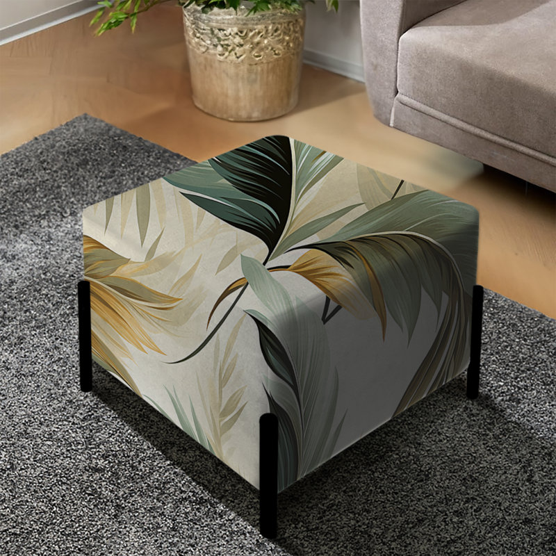 Tranquil Retreat, motif tropical - repose-pieds carré tropical