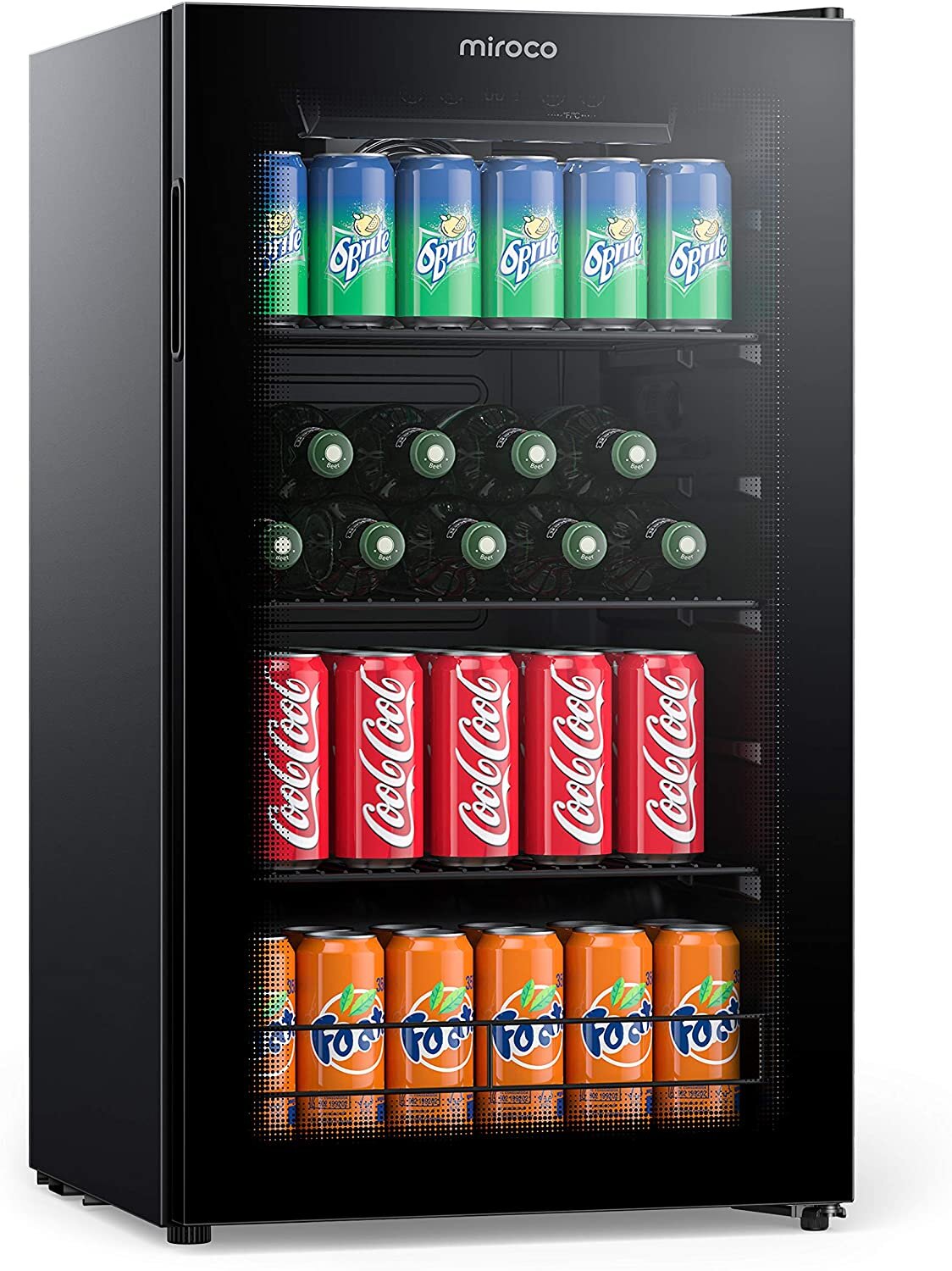 101 Can Small Refrigerator, Mini Drink Fridge, Beverage Cooler for Home & Office, Stainless Steel