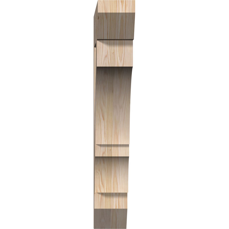 H 6 po x l 40 po x Support en bois / corbeau, H 36 po x l 5,5 po x P 30 po, Lisse, Sapin de Douglas
