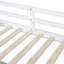 Lit mezzanine simple bas avec bureau à roulettes, tablette en blanc-785693474