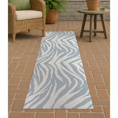 Zebra Patch Non-Slip Outdoor Rug