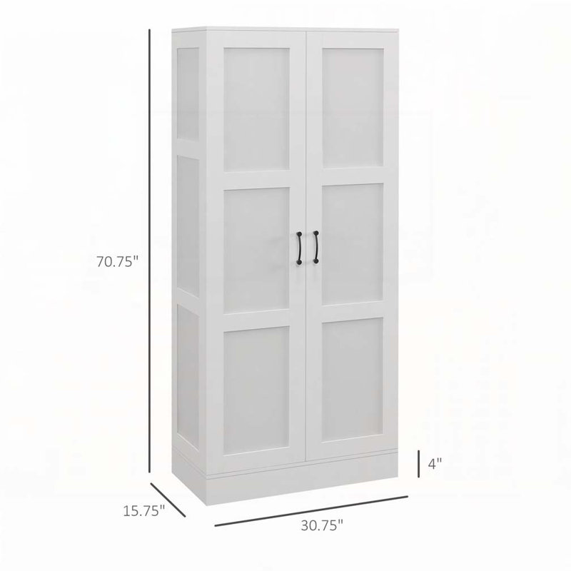 71" Tall Storage Cabinet with Movable Storage Shelves