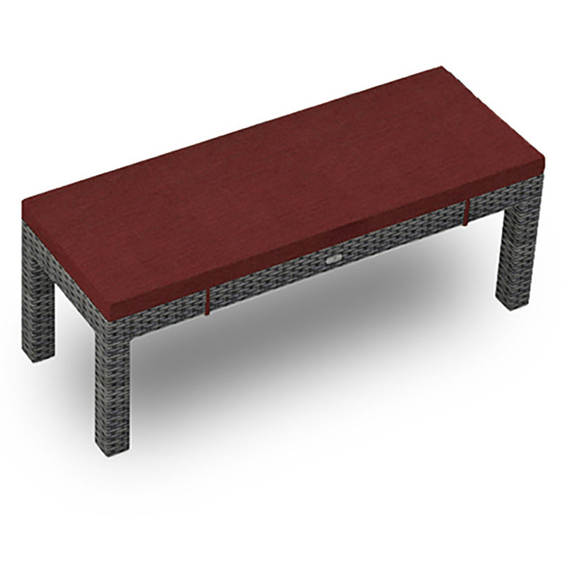 District Outdoor Dining Bench, Canvas Charcoal Sunbrella® Canvas