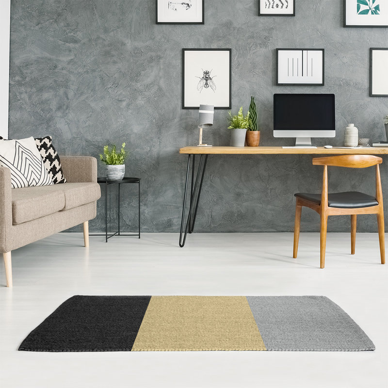 Tapis doré/gris, Rectangle 5 pi x 7 pi