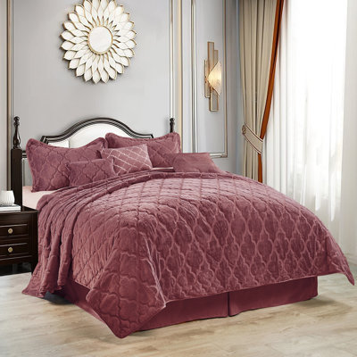 7 Piece Ogee Currey Faux Fur Embroidery Set