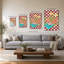 «Checkerboard Floral» par Lucille Price - Impression sur toile