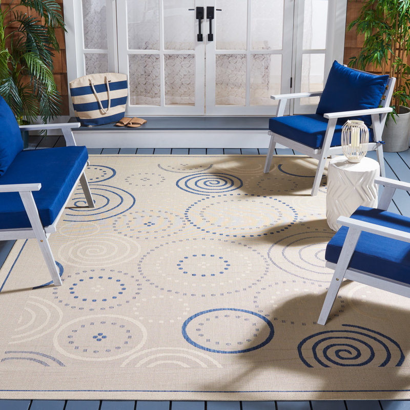 Tapis d'intérieur / extérieur à motif géométrique Herefordshire Performance, Rectangle 6 pi 7 po x 9 pi 6 po