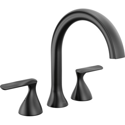 Delta Bonacci Roman Tub Faucet, Matte Black Deck Mount Bathtub Faucet, Matte Black (Valve Not Included)