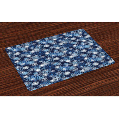 Ashutosh Winter Ornate Snowflakes Xmas Placemat