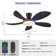48 Inch Modern Low Profile Ceiling Fans With Lights And Remote/app