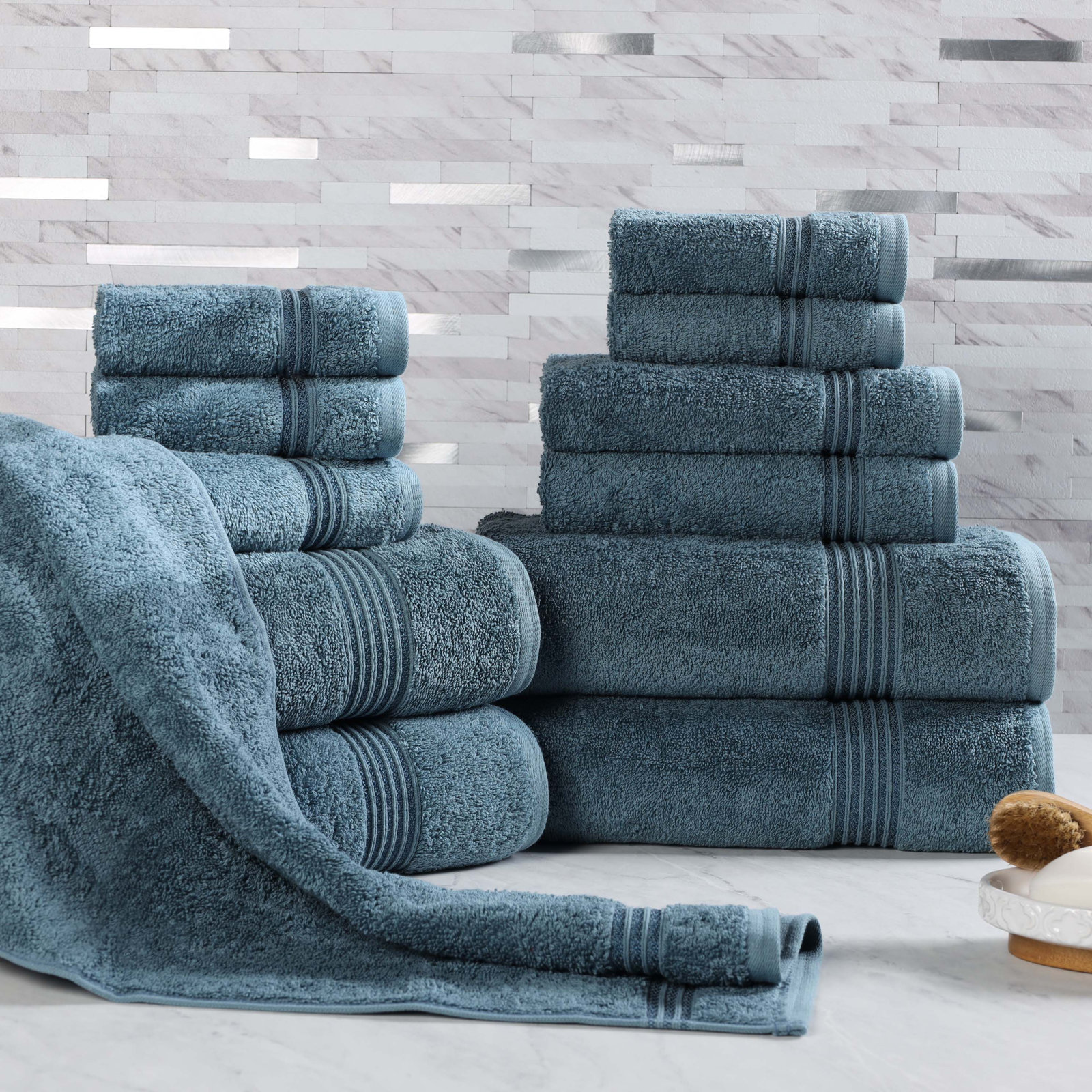 Guadlupe 12-Piece Egyptian Cotton Towel Set, Sapphire